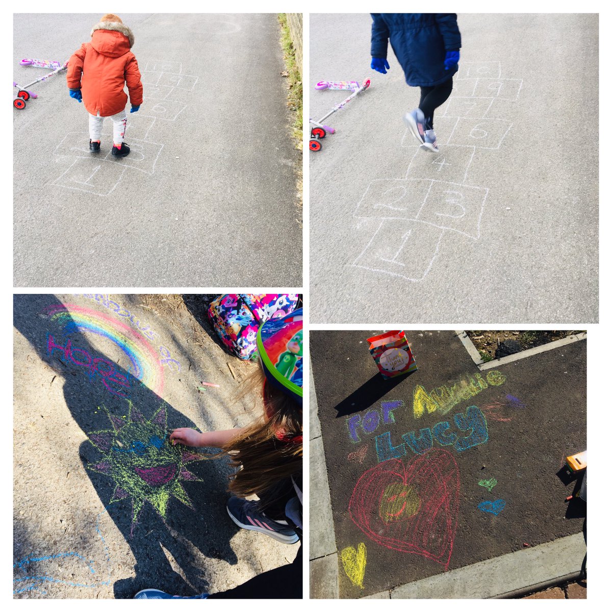 MsMummyHarrison's tweet photo. Utilising our outdoor learning space as we go for our daily exercise!!! We’ve transformed into butterflies 🦋 Superman 🦸‍♂️ and left notes and pictures for other passersby to see ☺️ @TheMarist_WB https://t.co/7YSUvy7441