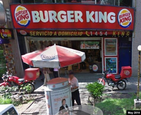 Mexico had the largest number of BK restaurants in Latin America.A YouTube video showed a BK ad for delivery services in Mexico City. Checking Google street views for the Mazaryk BK branch, a banner matching the telephone number 1-454-KING (5464) from flyer  #G1912019 was found.