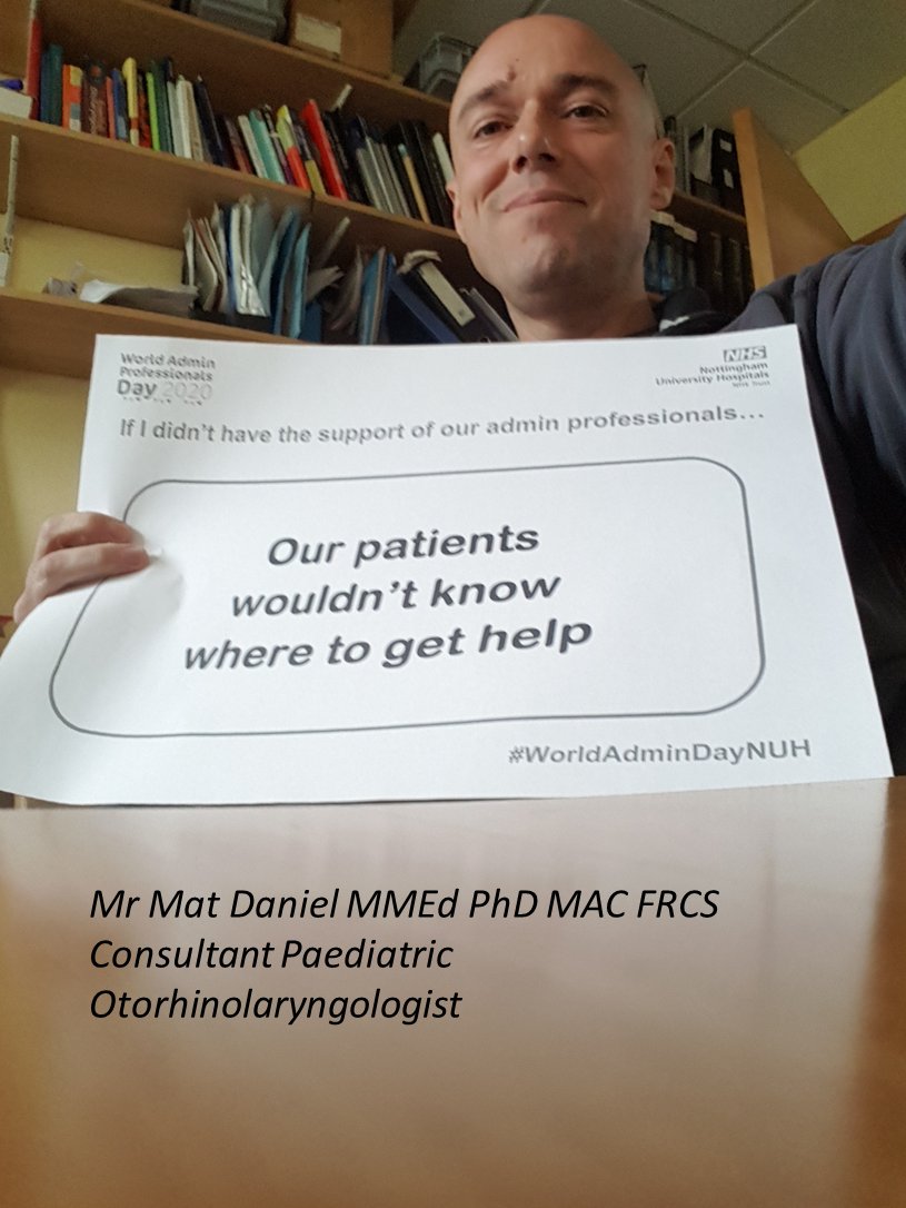 ENT_NUH's tweet photo. Our ENT Paediatric Consultants sharing some appreciation for their admin teams, thank you 😀 @worldadminday @NUHsurgery @NUHAdminMgmt https://t.co/Z7jrEb708C
