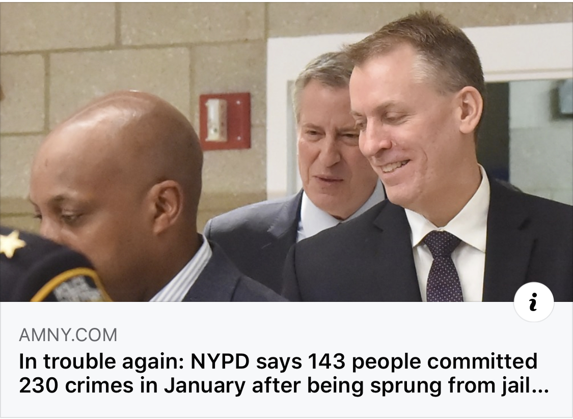 Historically, re-releasing inmates en masse, has not ended well in some cases. Take for instance the recidivism that happens in New York when  @NYCMayor Bill DeBlasio short-sightedly releases criminals back onto the street early without vetting or getting them proper treatment.