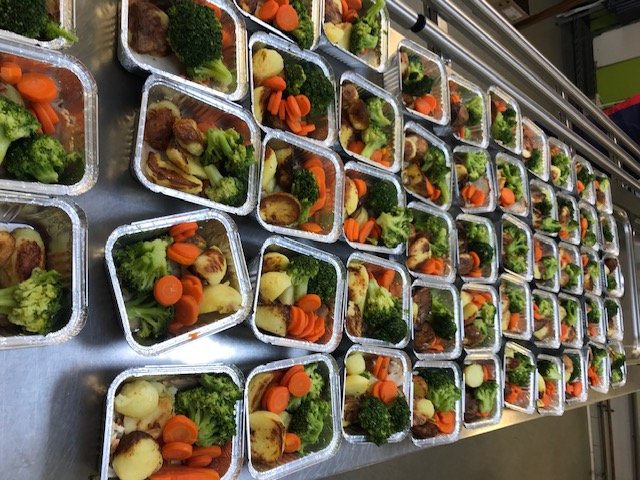 Roast turkey dinner today for our lucky meals on wheels children.