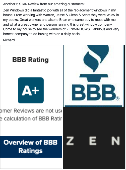 ZenWindowsNC's tweet photo. Another 5 Star Review from one of our amazing customers, thanks Richard! #ZenWindows#BBB#5StarReviews https://t.co/srKCwSHWct