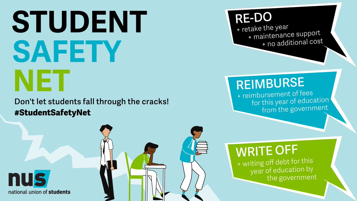 - Chance for students at all levels of education to retake the academic year, at no additional cost, receiving full maintenance support- Commitment from the gov. to write off the year of debt or reimburse the year of fees #StudentSafetyNet  #RedoReimburseWriteOff (5)