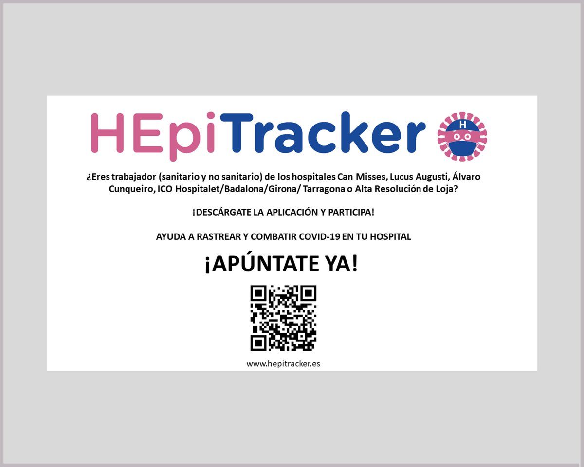 #COVID19 #Hepitracker | 🔵Si eres trabajador (#sanitario o no sanitario)  ¡PARTICIPA! ¿Trabajas en #hospital Can Misses, Lucus Augusti, Álvaro Cunqueiro, ICO Hospitalet/ Badalona/Girona/ Tarragona, Alta Resolución de Loja?
hepitracker.es