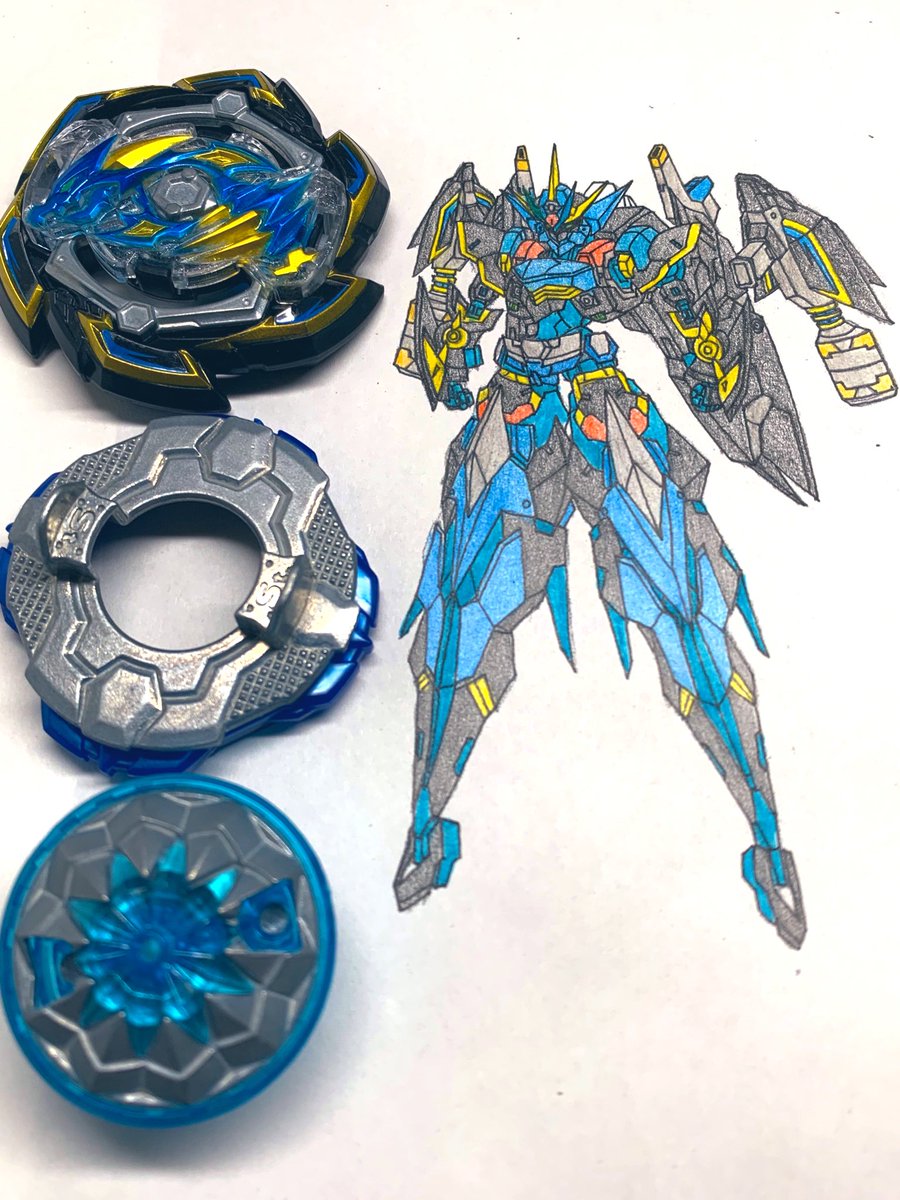 BeyRobo's tweet photo. 《ベイ×ロボ》ロックドラゴン
背部にロックストライカーを装備した防御形態。ロックシールドビットを機体周囲に展開し、敵の攻撃を防ぐ！
#ベイブレードバースト 
#オリロボ https://t.co/H7EbGlvrn5