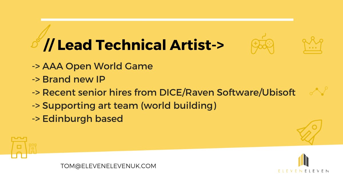 TomElevenEleven's tweet photo. Are you looking for a Lead Technical Artist role supporting a talented art team? You'll be working on a brand new open world IP alongside an industry legend.

Get in touch to learn more

#gamingindustry #gamedevelopment #gamedevjobs #gamejobs #gamesindustry #gamesjobs https://t.co/vwtuZplWVd