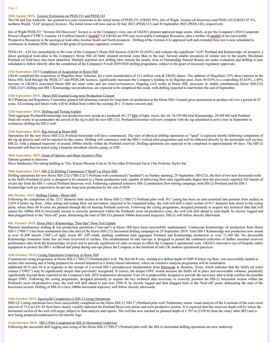 Without doubt UKOG have made incredible progress since the end of 2018, the period I’ve looked at. Significant progress in progressing planning applications, gaining licences/extensions, bringing on board new expertise, moving toward production & increased licence share 3of5