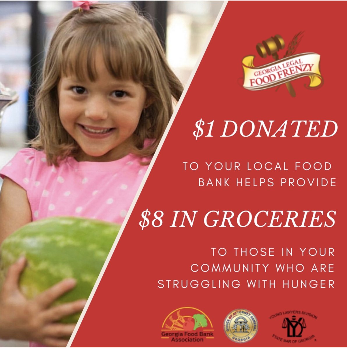 feedinggeorgia's tweet photo. Last year, Georgia's legal community raised $419,321 during the 8th Annual Legal Food Frenzy! Think you can top it this year? We do, too! 🤍 #GALFF20 It's not too late to refer other teams to sign up today (and receive 100 bonus points for each referral!) https://t.co/XN9MyxdW1F https://t.co/BUIxyTOush