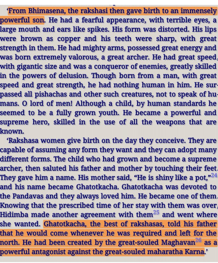 (2)  #Indra Created  #Ghatotkacha To Neutralize The  #Vasavi_Dart Which He Given To  #Karna.Hidimba Vadhaparva ,Section 9