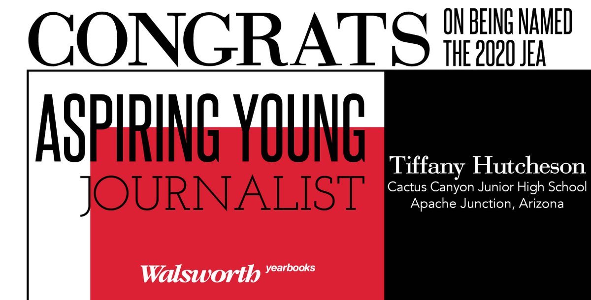We are so proud of Tiffany Hutcheson for being named the 2020 JEA Aspiring Young Journalist! She served on the <a href="/oroybk/">Cactus Canyon Yearbook</a>  for two years. ow.ly/b3mb50zkDt4