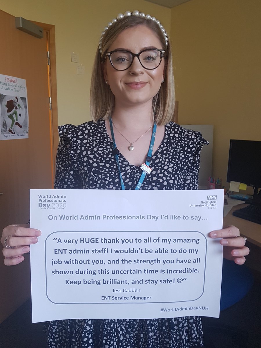 ENT_NUH's tweet photo. More great messages from our admin teams on #worldadminday @TeamNUH @NUHsurgery https://t.co/h7x0irh9EM