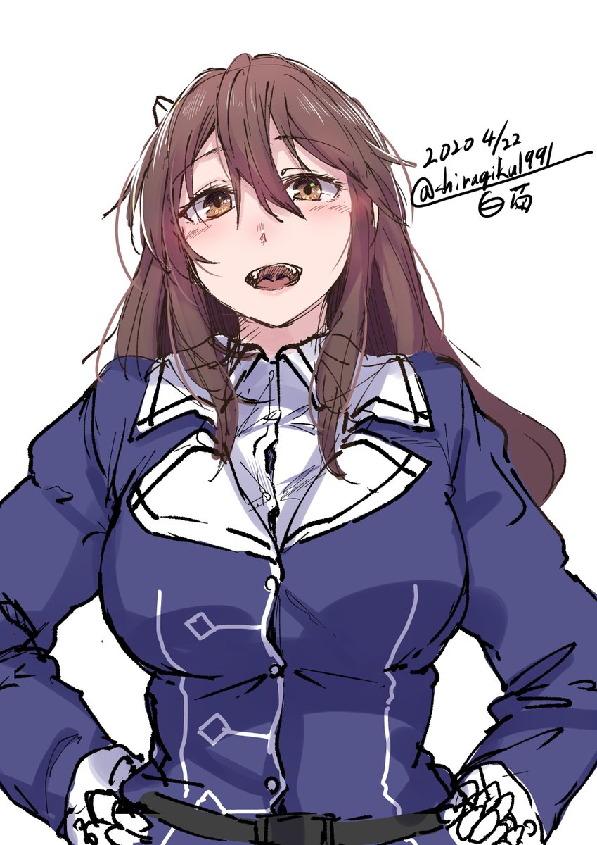 艦これ「久し振りのワンドロなのでまずはウォーミングアップ
#艦これ版深夜の真剣お絵描き6」|白菊のイラスト