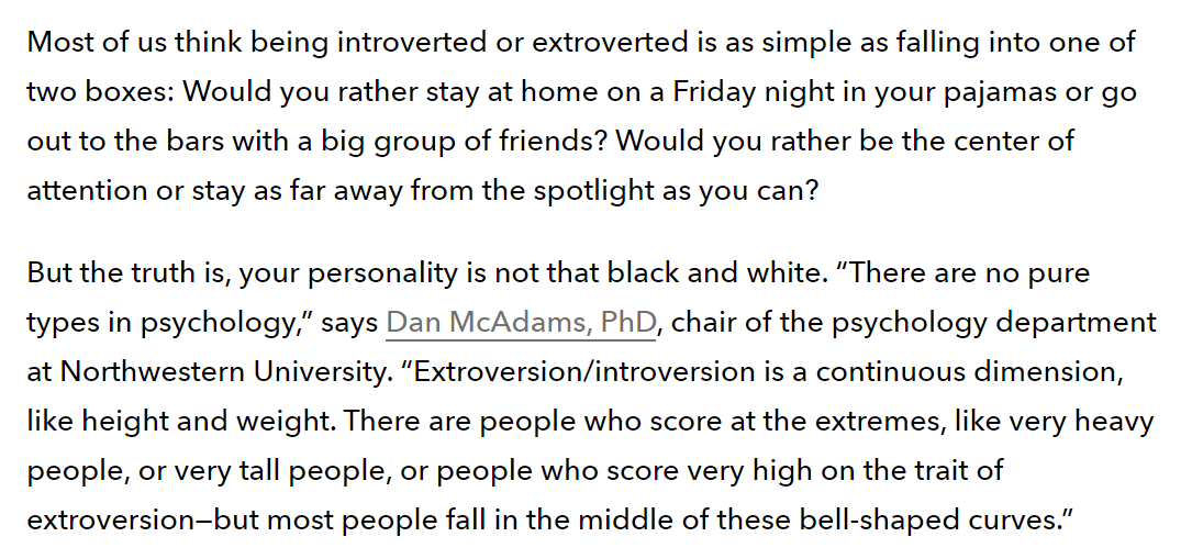 i see a lot of people confused over the introvert/extrovert thing...it's not a black or white thing, most people have both tendencies.introverts can be outgoing, and extroverts can enjoy staying at home etc also introversion isn't the same as being shy, a popular misconception