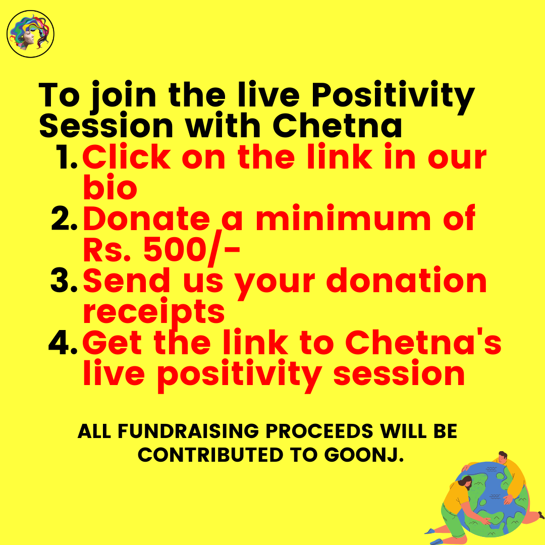 1. Click on this link - buff.ly/3eFNSjl
2. Donate a minimum of Rs. 500/-
3. Send us your donation receipts &amp; receive link for the chat
4. Join <a href="/PositivityAngel/">Chetna</a> live for her session on dropping internal judgment and communicating better on 25th April
<a href="/GulPanag/">Gul Panag</a> <a href="/SethShruti/">Shruti Seth</a>