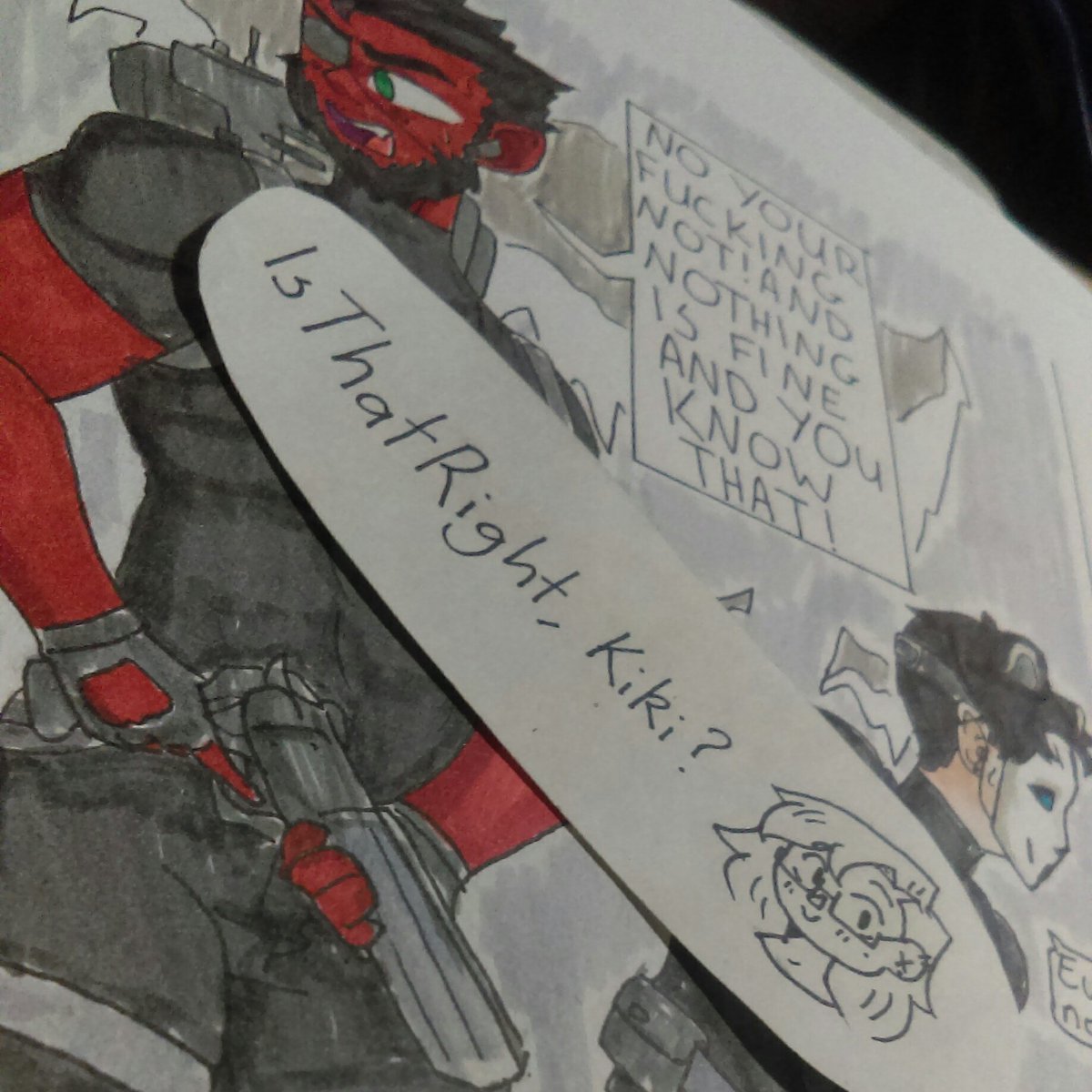 IsthatrightK's tweet photo. He may be the leader but doesn't mean he's a serious one. Something the group forgets that he is their leader.
Oh and this is technically a re-draw too
#ocs #OC #originalcharacters #drawing #drawingchallenge #traditionalart #Kimoni https://t.co/m0ebNdhAm0