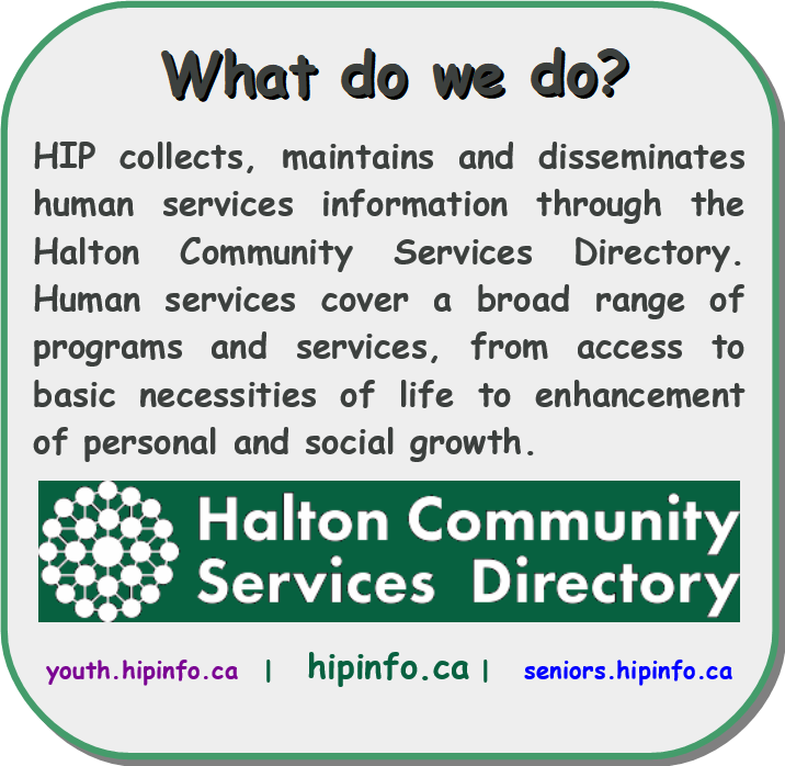 HIPinfoOnline's tweet photo. Who are you?
We get that question all the time.
We are the Halton Information Providers, certified resource specialists - database curators, and we work hard to collect up-to-date human services information for the residents of @RegionofHalton.
https://t.co/FNsUbqvRGL #HIPinfo https://t.co/EJvs0lZ61z