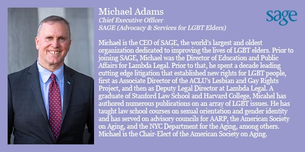OutLeadership's tweet photo. #OutLeadership original series #EqualityImperative w/ @houdart welcomes @Adams_SAGEUSA, CEO of @sageusa – the world's largest & oldest organization dedicated to improving the lives of #LGBT older adults. Join us today at 12pm EST. #ElderCare #COVID19 https://t.co/NyFdmqIIJ7 https://t.co/SMJvF7XOip