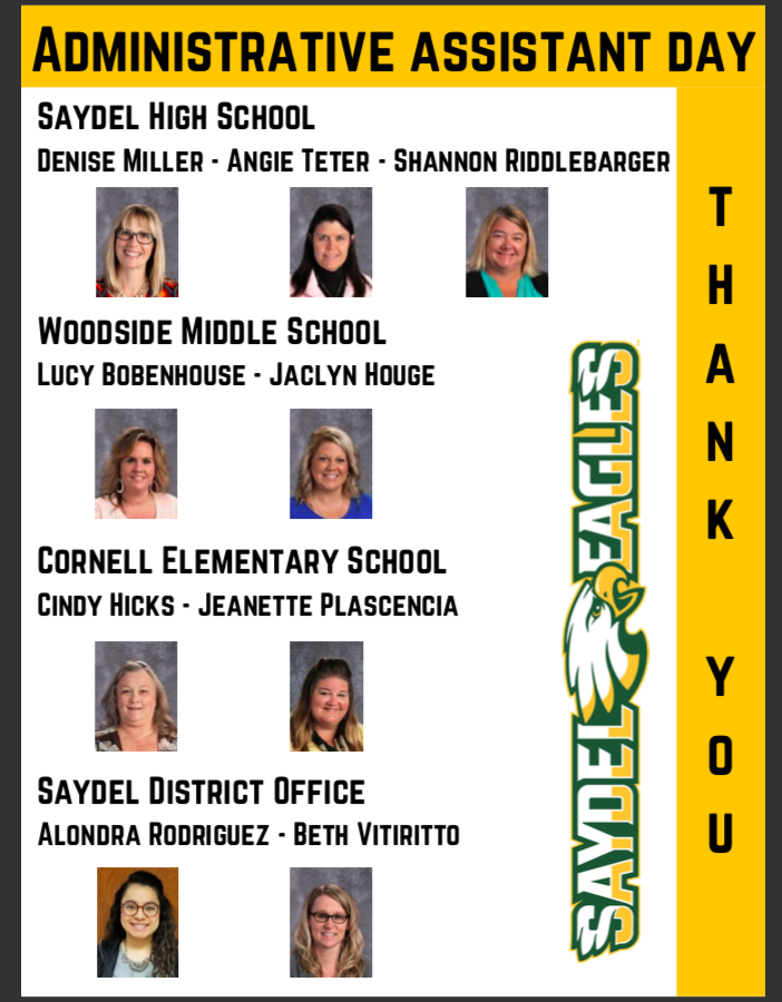 SaydelAD's tweet photo. Happy Administrative Assistant Day!  @SaydelHS @WoodsideMS @SaydelCSD #administrativeprofessionalsday https://t.co/lva0QS4C9I