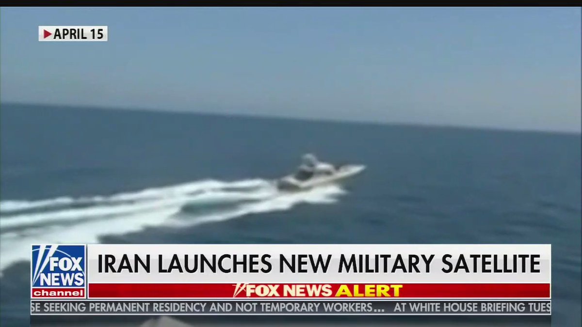 Uhhh...Left, Fox & Friends, 7:31 a.m."Just last week, armed Iranian boats were caught on camera performing dangerous maneuvers around our warships in the Persian Gulf."Right, Trump, 8:08 a.m.