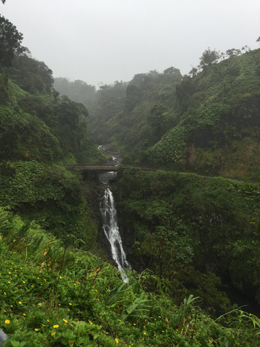 Hawaii  I love waterfalls, like. A lot. And the black sand beaches in Maui 