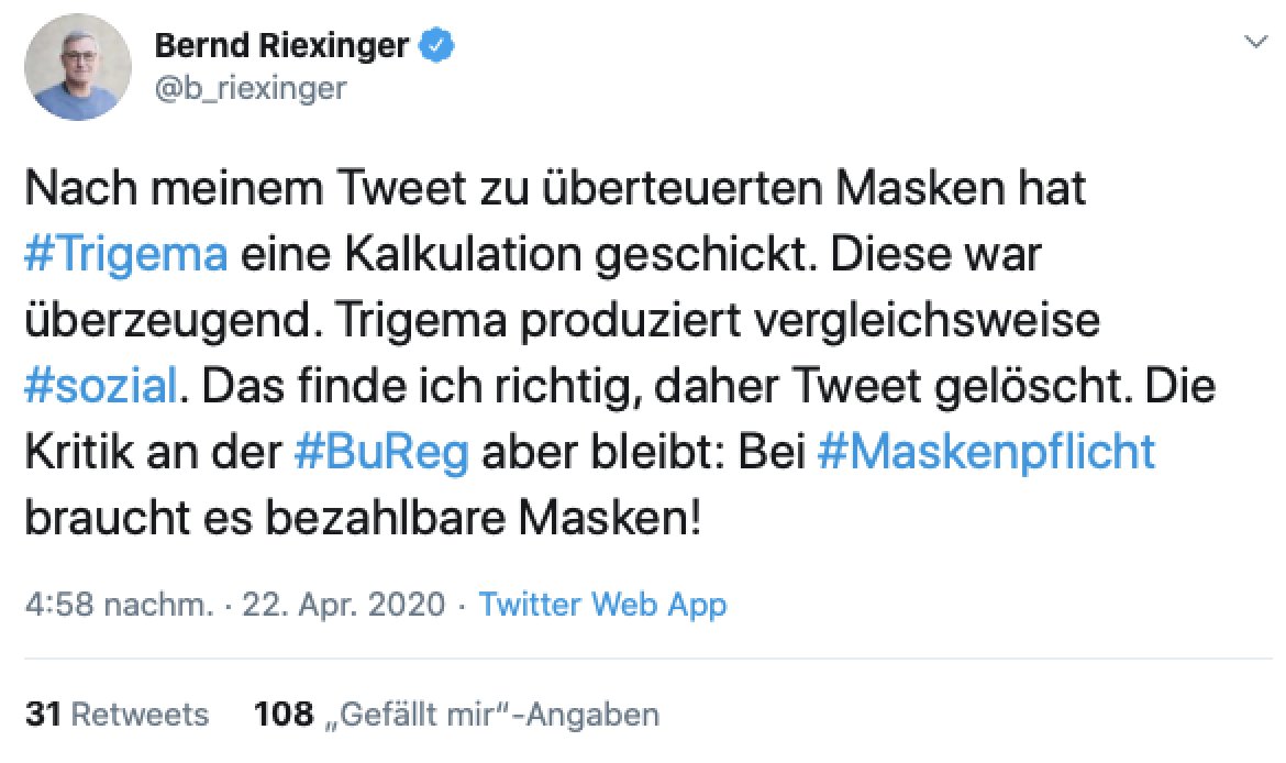 coolservativ's tweet photo. Ein peinliches Linkendrama in drei Akten. Populisten haben kurze Beine. #riexinger #dielinke #trigema https://t.co/qV9vUTMtzz