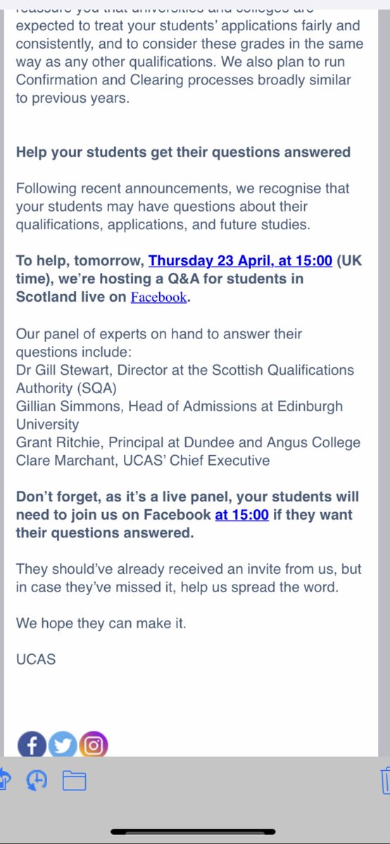 UCAS Live Q&amp;A on Thursday via Facebook. Got any questions about how offers will be affected in the current climate?