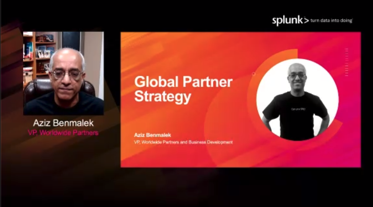 SplunkPartners's tweet photo. Going more in-depth into @Splunk’s partner ecosystem strategy for the year, Aziz Benmalek, VP, Worldwide Partners and Business Development, hits home on his key pillars for success. #SplunkGlobalPartnerRally https://t.co/MFQv54C075
