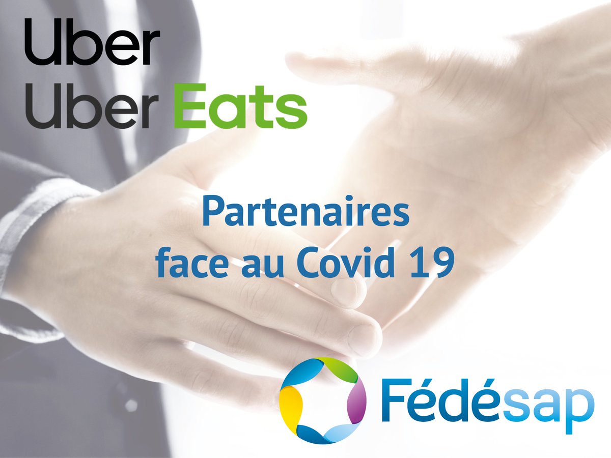 fedesapcom's tweet photo. 🤝 La @fedesapcom s'associe, le temps de la crise, à @Uber et @UberEats, afin de faire bénéficier de déplacements et repas gratuits aux équipes de SAAD de ses adhérents !
Vous êtes #adhérent à la Fédésap ? Les détails de l'offre vous ont été communiqués par mail ce jour.
#COVID19 https://t.co/rQZVi2Lr0Q