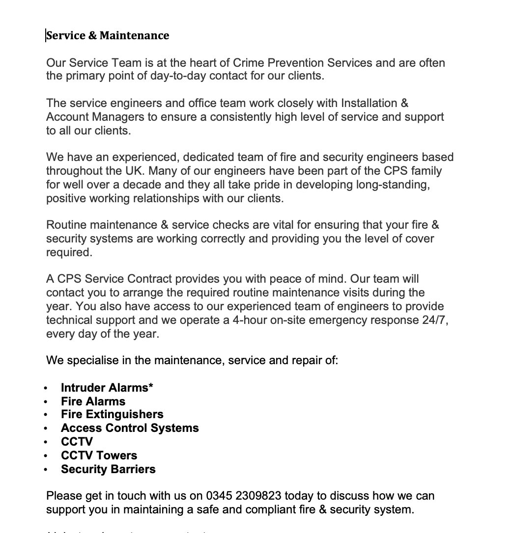 crmprvntnsrvcs's tweet photo. Yay! Today we have completed our final page of content for our new website and are Looking forward to our site going live in the coming weeks…
#ServiceandMaintenance #SecuritySystems #Commercial #Residential #CCTV #SecurityBarriers #AccessControl #FireSystems #FireExtinguisher https://t.co/AQmIkyyI7z