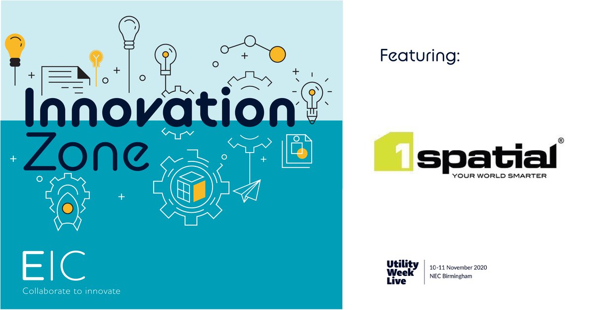 1Spatial's tweet photo. 1Spatial is delighted to announce that we will be joining the @EIC_UK on their Innovation Zone stand at this year's @UtilityWeekLive 2020. We will be showcasing our latest innovations including those relating to this year's theme. https://t.co/JojaQDhCWC #UOTF #UWL2020 #EIC https://t.co/G2YKaywWhE