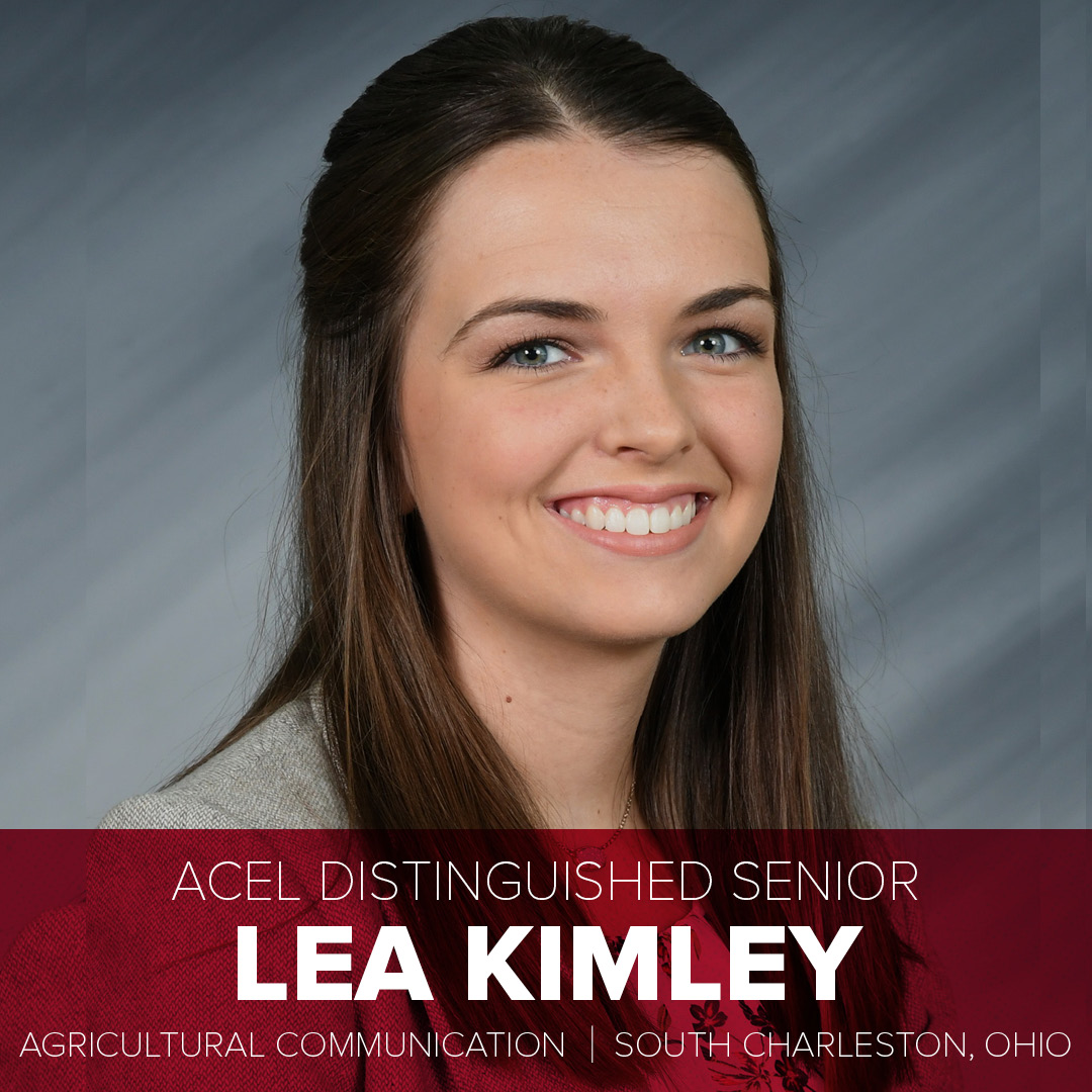 ACELatOSU's tweet photo. Congratulations to Lea Kimley, a senior studying agricultural communication from South Charleston, Ohio, who was named an ACEL Distinguished Senior.

Read Lea’s full story about her Ohio State experience on our blog. ➡️ https://t.co/ZNzXIfWfmo

#ACELatOSU #CFAES150 #OSU150 https://t.co/jCCayRGWx9