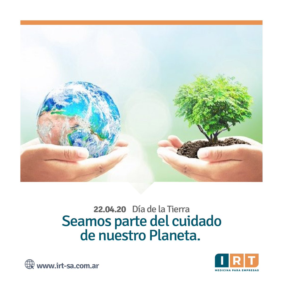 IRT4's tweet photo. #DiaDeLaTierra 
Hoy más que nunca queremos destacar la necesidad de cuidar y proteger nuestro Planeta, su suelo y la naturaleza 
Desde Grupo IRT contribuimos digitalizando los informes para evitar el uso de papel a la vez que optimizamos el tiempo de entrega a nuestro clientes https://t.co/IXp3bEB7gK