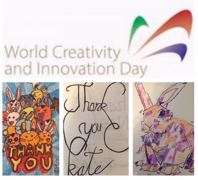 KateMcElderry's tweet photo. As if on cue, a package arrived on @WorldCreativity day! Impressed by the skill &amp; effort these students put into this... absolutely appreciated &amp; am so touched. Creativity can #solve_problems and spread #joy--and joy is just what these students give me!🥰🇮🇪 https://t.co/4iV6nUDUsa