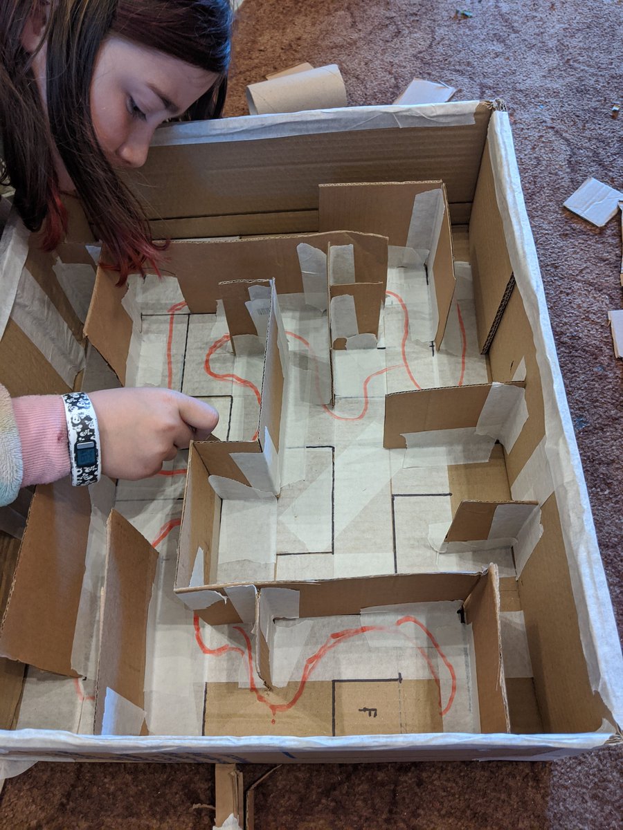 staceyXturner's tweet photo. Today's activity was to make a rollercoaster but Maggie wanted to make a maze for her hamster @HighCragsPLA https://t.co/TWopYVP5Eq