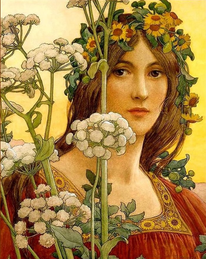 dreamerbook's tweet photo. Our Lady Of Cow Parsley by Elisabeth #sonrel

#Art  #preraphaelite https://t.co/7ynJWovnOt