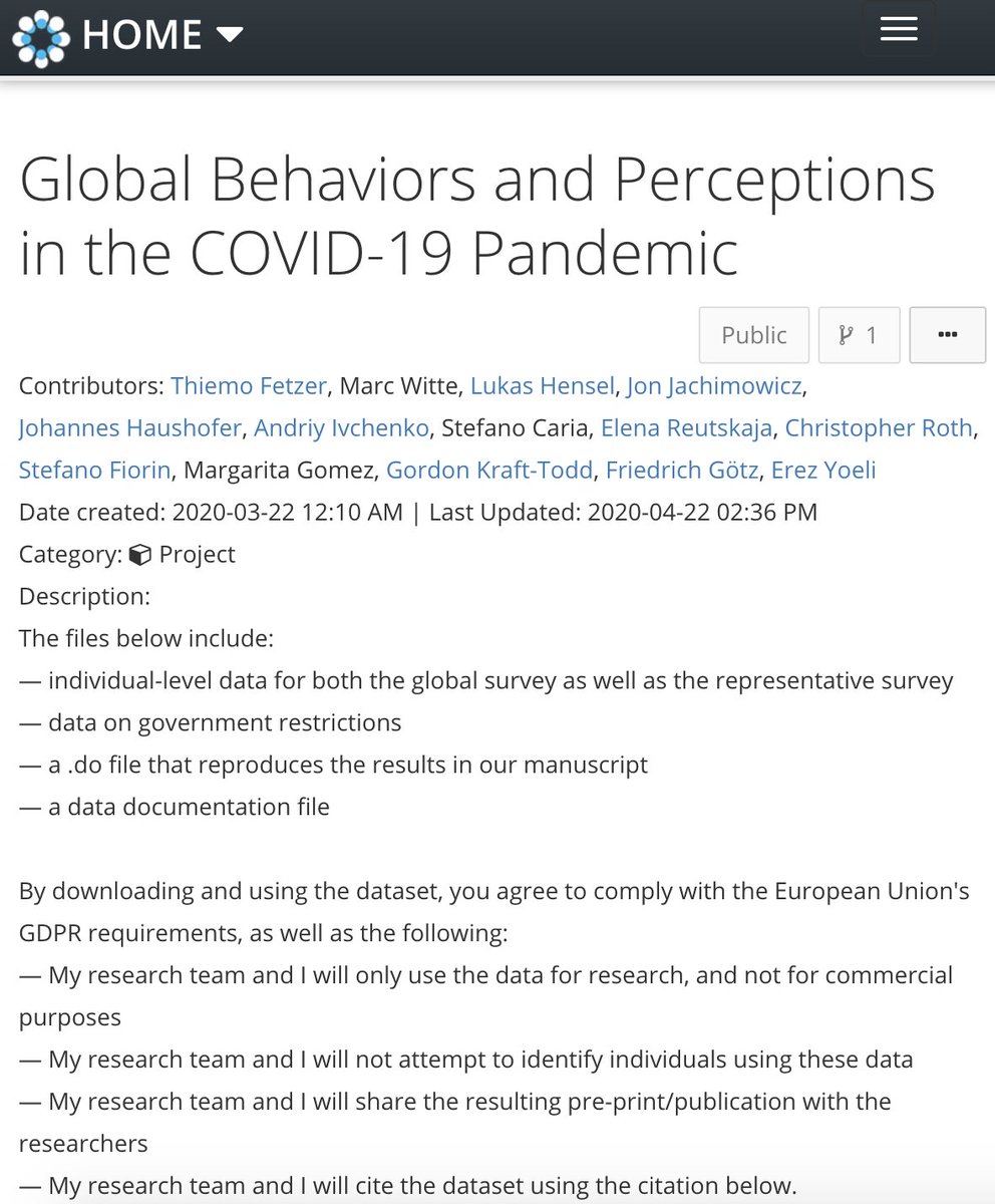 fetzert's tweet image. 🚨RT: Want to work on a 100k+ sample on perceptions of #coronavirus #covid19 from 60+ countries? We have made #covid19study individual data and code available to the public osf.io/3sn2k 👈 
Paper bit.ly/2Ve05nC 👈
Keep participating covid19-survey.org 👈