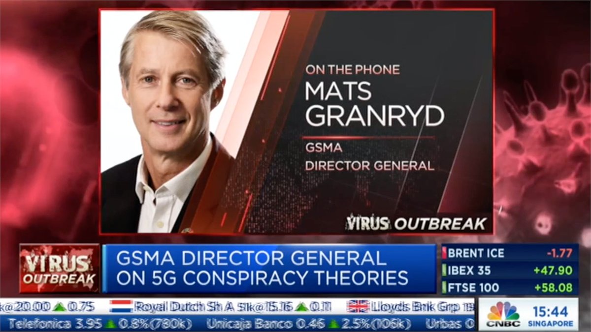 GSMA's tweet photo. This morning #GSMA Director General, @MatsGranryd, spoke to @cnbcKaren about internet access for all, the impact of #COVID19 on the #mobile industry, as well as the current #5G conspiracy theory.

Watch the full interview in the thread below 👇 https://t.co/KmNzog8JCt
