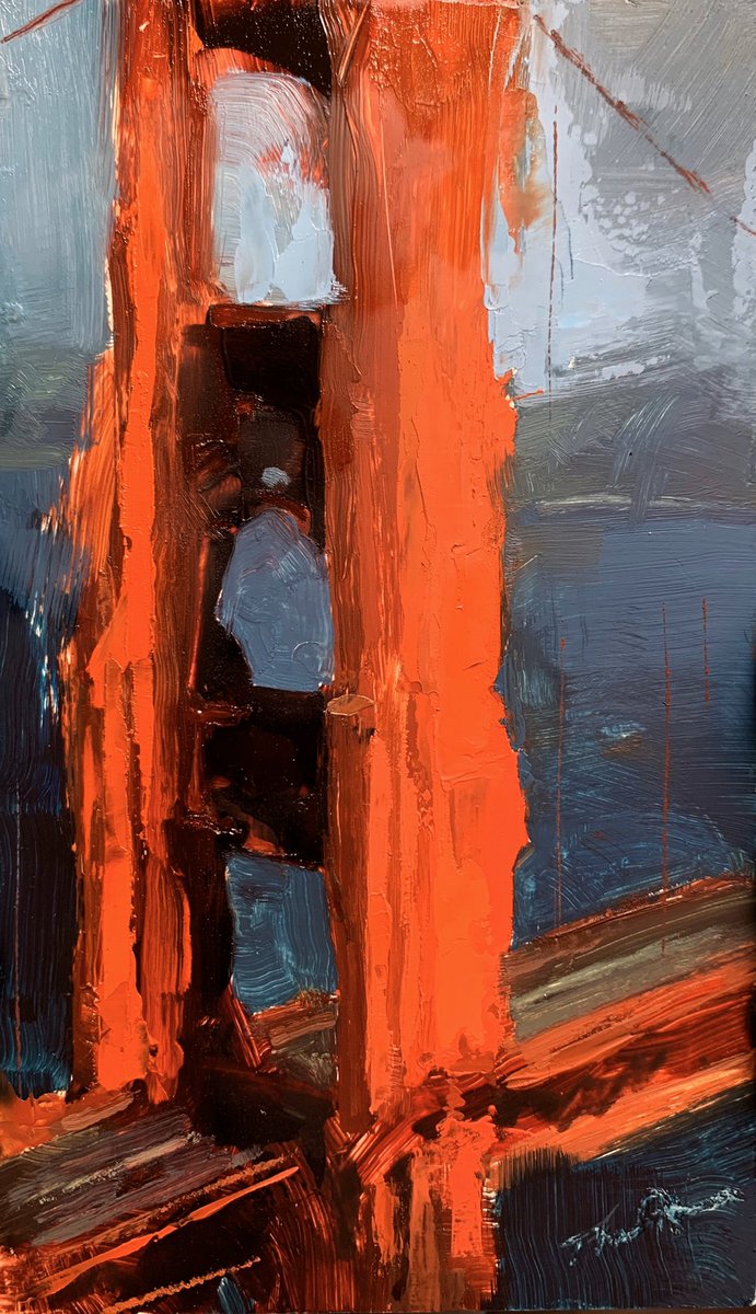 Done alla prima, very loose and gestural. Oil on Panel, 2”x4”