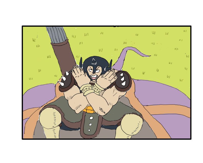 a barbarian fights mechs with the power of magic webtoons.com/en/challenge/m…