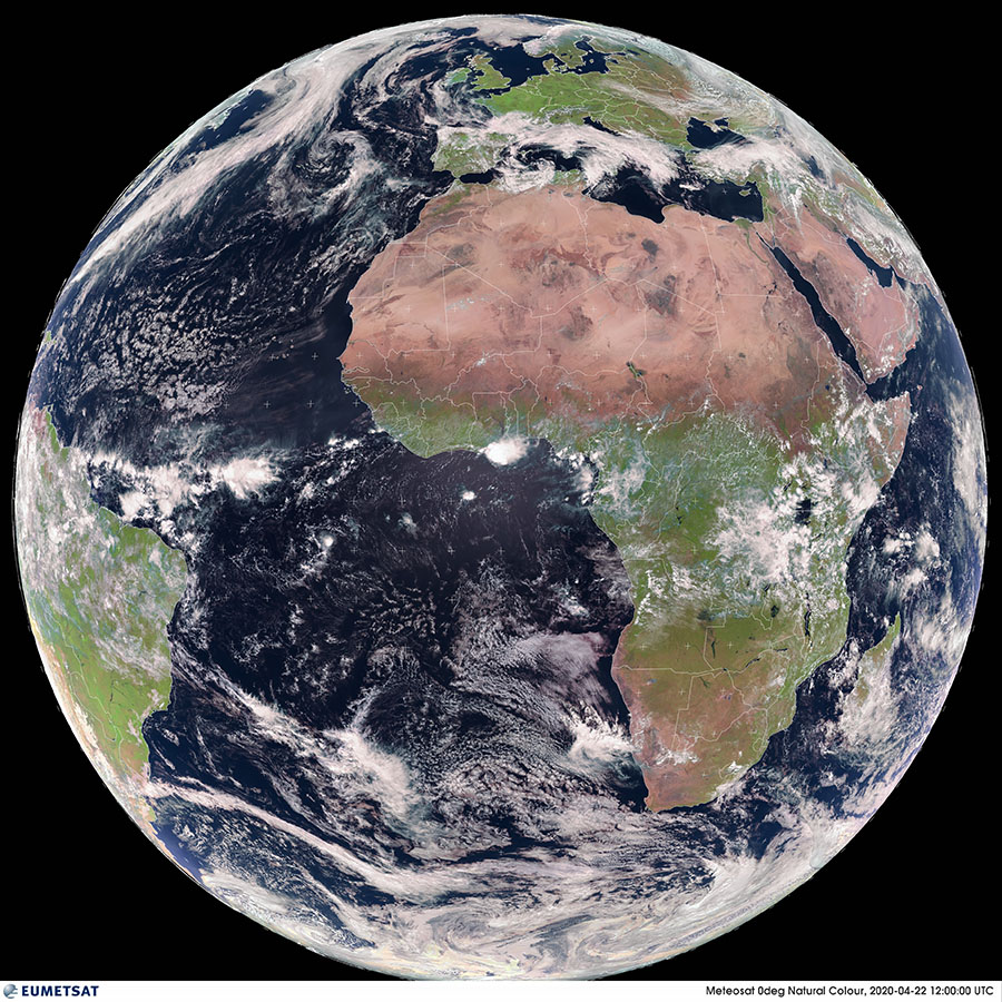 eumetsat's tweet photo. Happy #EarthDay ! Today we’re celebrating our beautiful planet, a view of which was captured today by our #Meteosat11 satellite from 36,000km away. We are also extremely grateful to everybody working on keeping it healthy and safe, including our partners all around the world 👏 https://t.co/s3nw6f8lIs