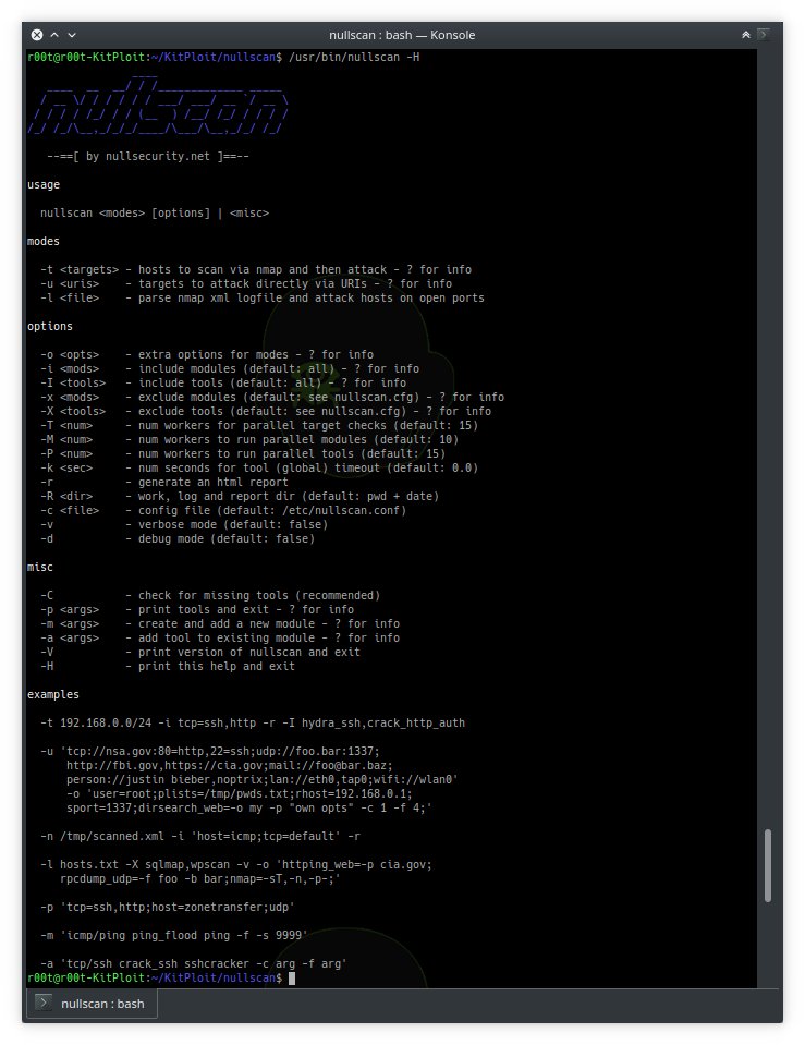 KitPloit's tweet image. Nullscan - A Modular Framework Designed To Chain And Automate Security Tests ift.tt/2RZfExw