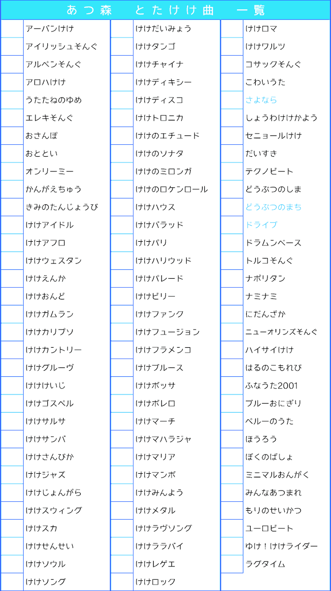 あつ 森 けけ 曲