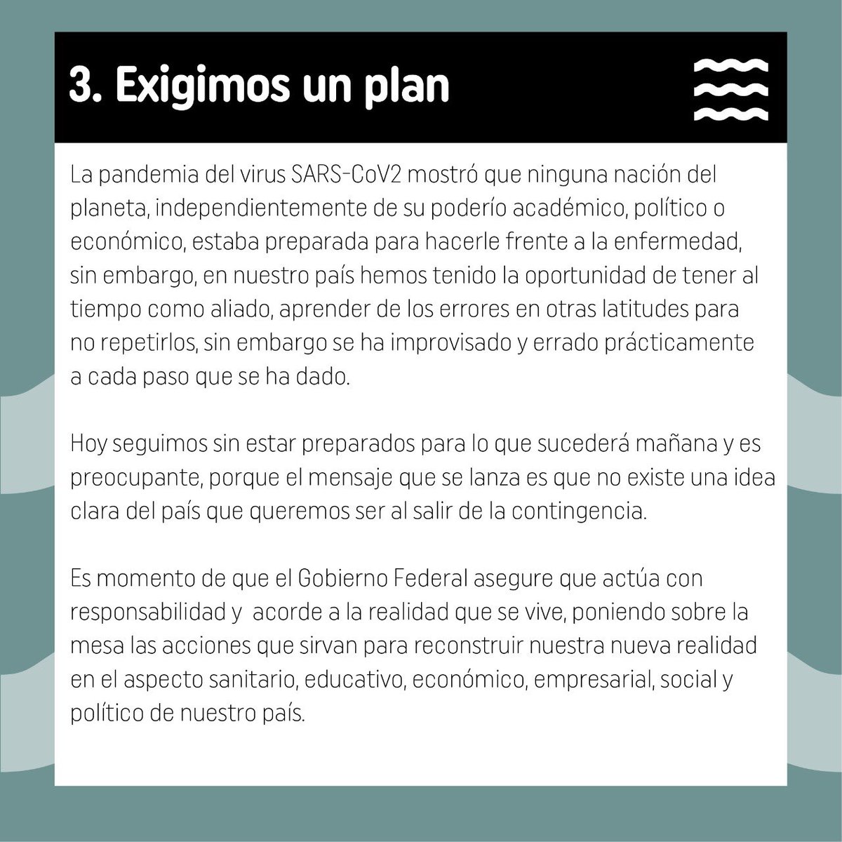 pcongruente's tweet photo. Ante la declaración de la #fase3 del #covid19 en México, en #PolíticaCongruente hacemos el siguiente posicionamiento: https://t.co/sRAd2MIxPy