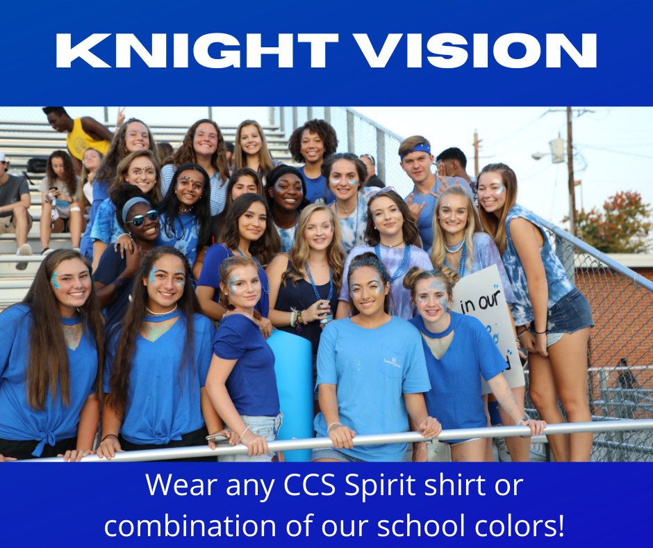 Today's Spirit Week theme is Knight Vision! Remember to comment below with your pictures!
