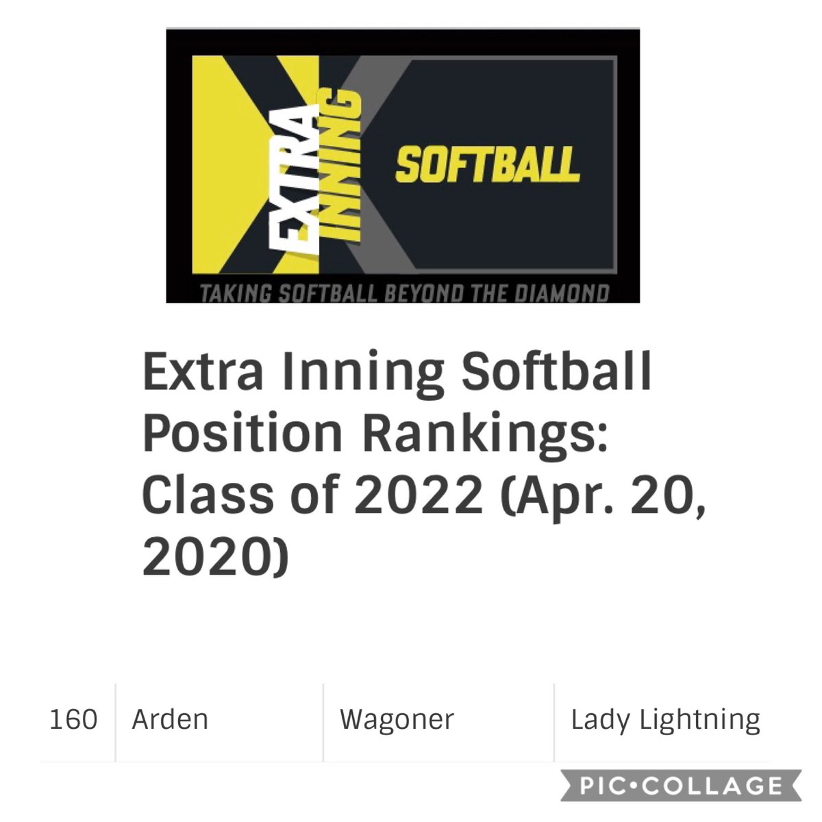 arden10061442's tweet photo. Thank you @ExtraInningSB for ranking me #160 in the class of 2022! https://t.co/hqX4KtKDWy