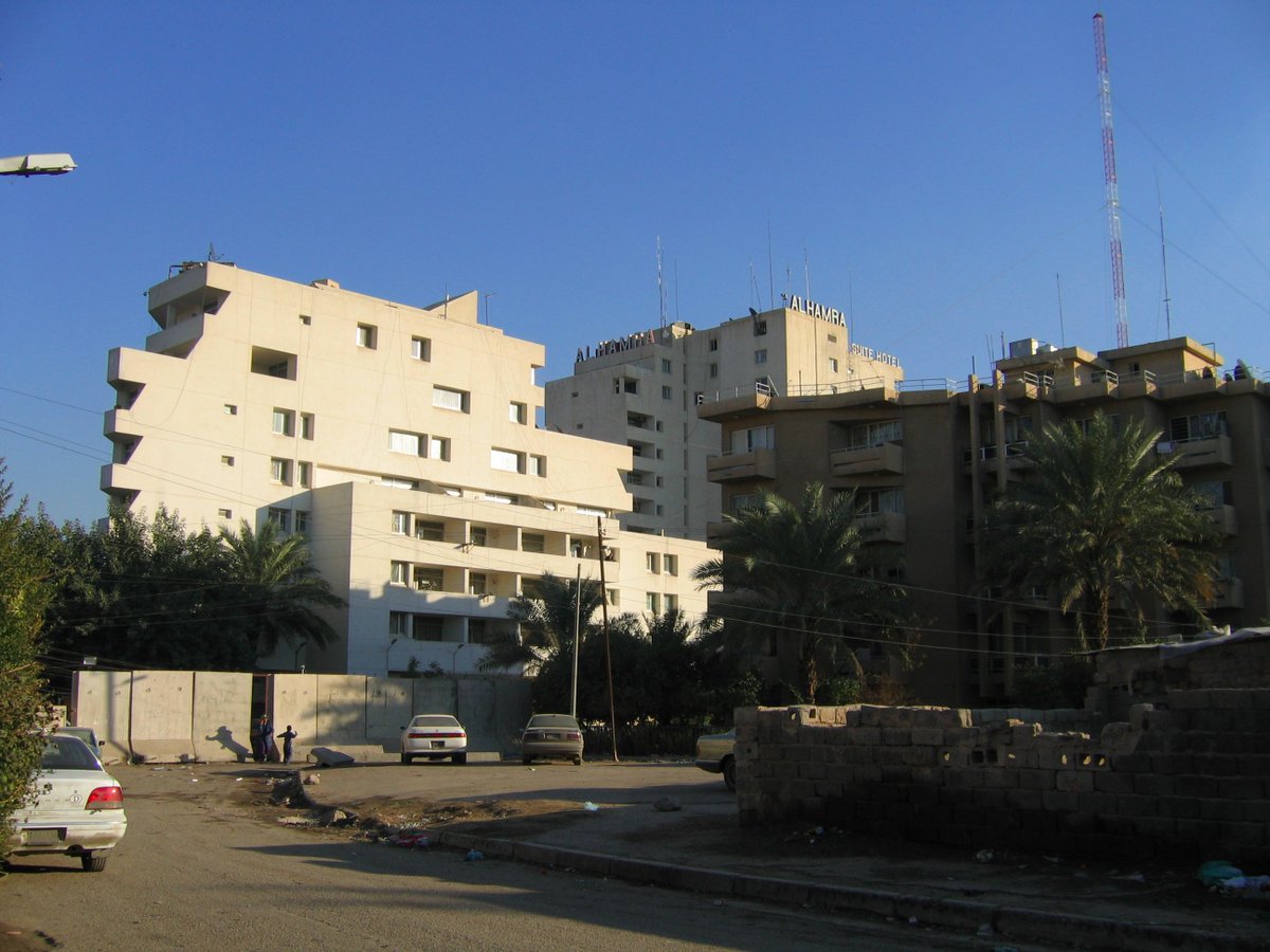 The Hamra, viewed from the rear before Building 2 was bombed