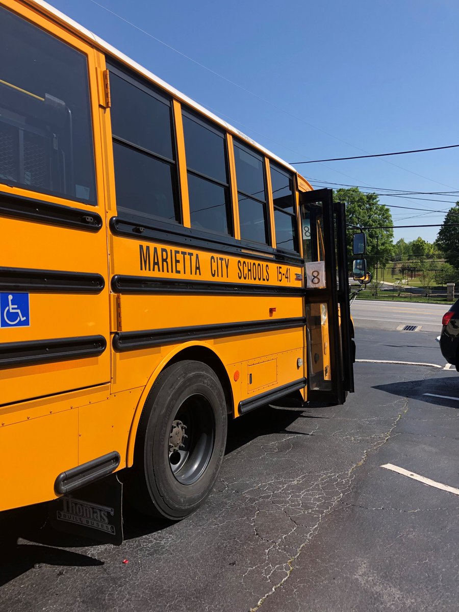 StearnsLawFirm's tweet photo. SMP Executive assistant Sherri Dombi and Legal Assistant Nathalie Mendez found a way to support the local Marietta City School children - getting back on a school bus. https://t.co/3OsrwBr0GO