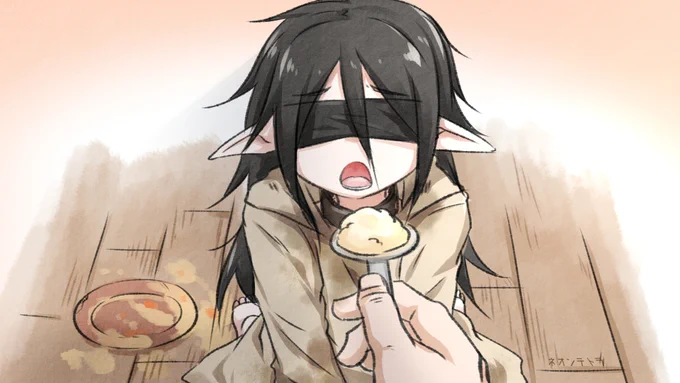 椅子に座って一緒に食事をする、という行為は激しく拒否された。
おそらく奴隷という身分について躾けられていたのだろう。

が、床に皿を置いて食べだしたのは良いが、手も使わず獣のように食べるので大半が零れてしまった。
仕方が無いので主人命令で食べさせることにしたが、嫌そうでどうしたものか 