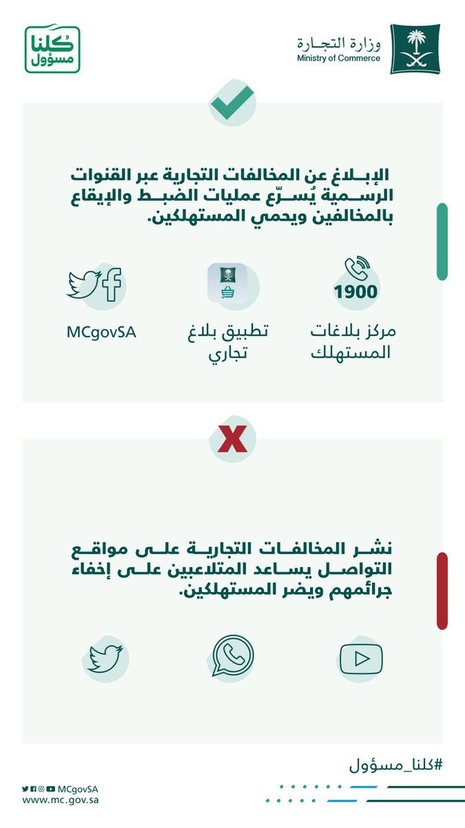 بلاغات وزارة التجارة رقم رقم بلاغات