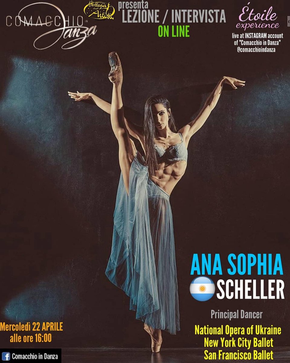 AnaScheller's tweet image. Hi everyone !!! Soon in 15 min I am teaching a lesson of strengthening and a bit ballet bar and then Q&amp;amp;A on @comacchioindanza IG !! Don’t miss it 16:00 pm Italy time !! Now in 15 min !!!  #lesson 😘😘😘🤛💪  #Repost @comacchioindanza
・・・
Fra 1 ora con noi.. ANA SOPHIA SCHELLER